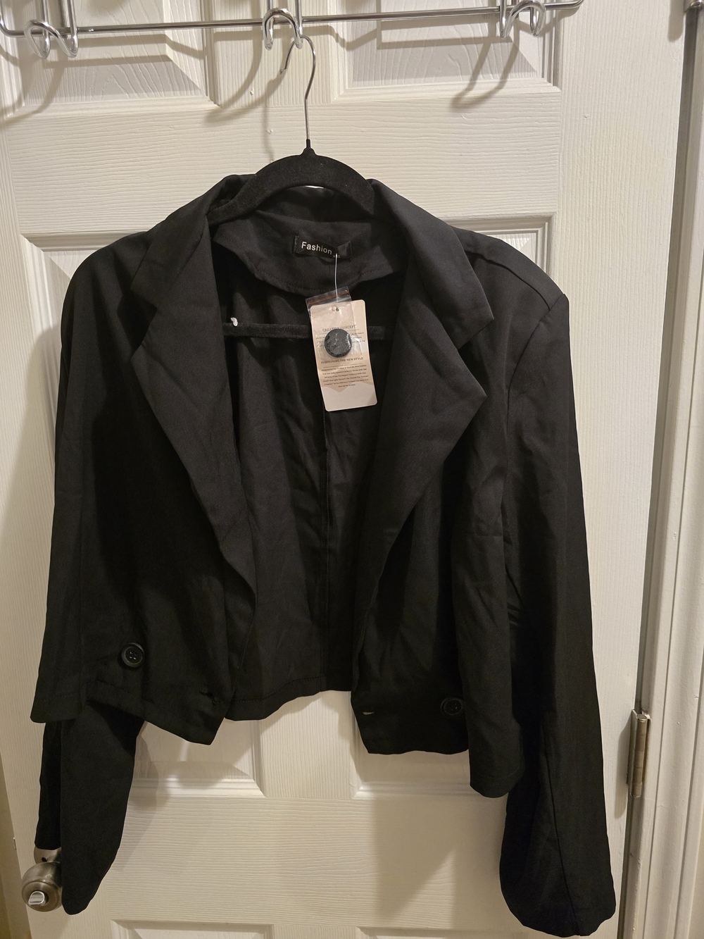 Black Cropped Blazer Jacket